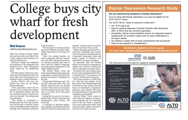 College buys city wharf for fresh development
